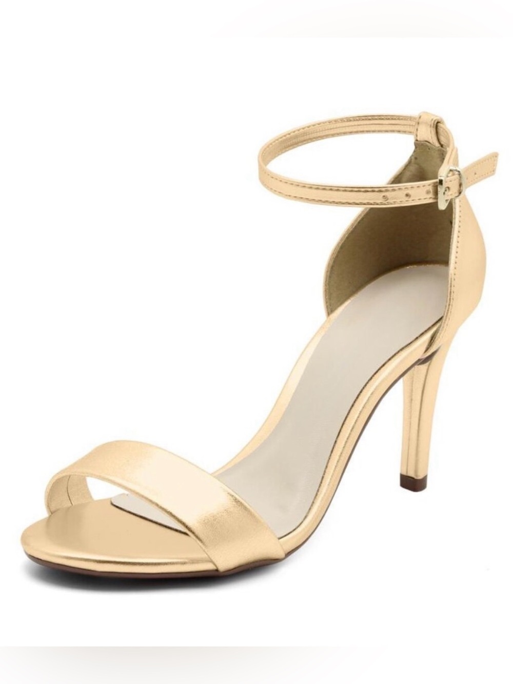 New Designer Gold Open Toe Stiletto Heels